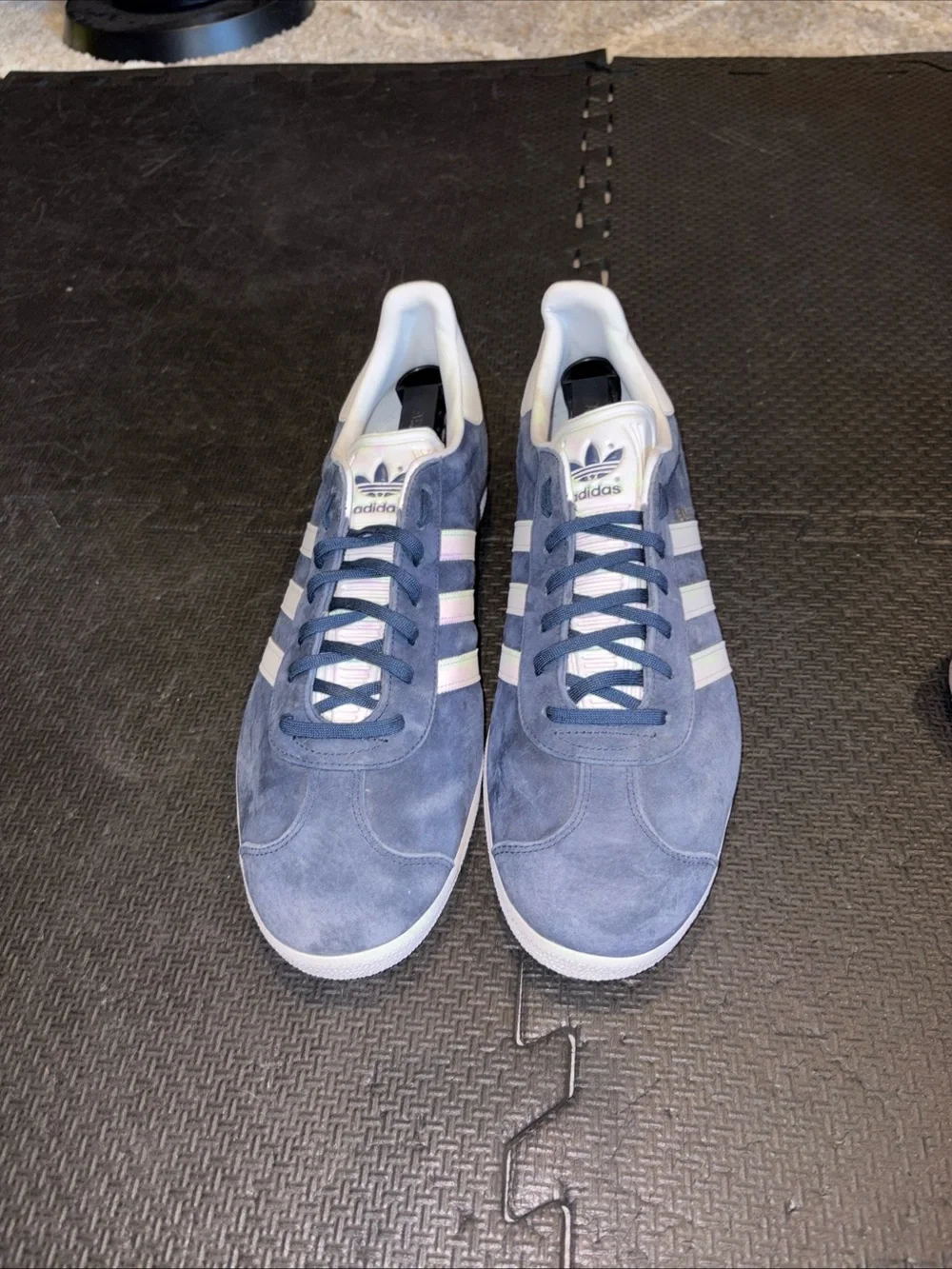 adidas Suede Sneakers in Blue with White Stripes